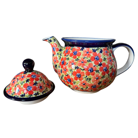Ceainic Fire Poppies, ceramica smaltuita, pictat manual, 1,7 L [5]