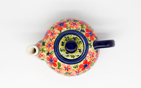 Ceainic Fire Poppies, ceramica smaltuita, pictat manual, 420 ml [5]