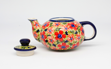 Ceainic Fire Poppies, ceramica smaltuita, pictat manual, 420 ml [4]