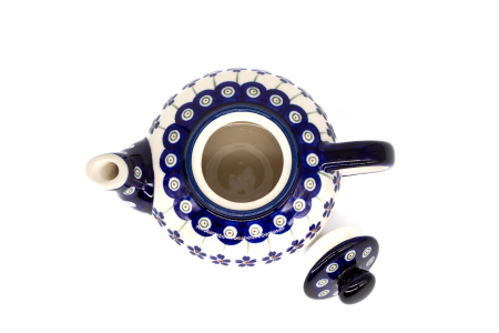 Ceainic Floral Peacock, ceramica smaltuita, pictat manual, 420 ml [8]