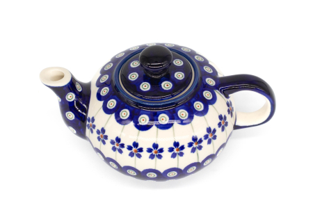 Ceainic Floral Peacock, ceramica smaltuita, pictat manual, 420 ml [3]