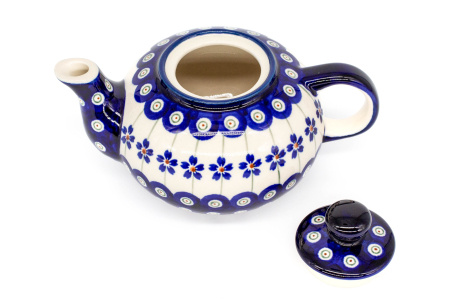 Ceainic Floral Peacock, ceramica smaltuita, pictat manual, 420 ml [9]