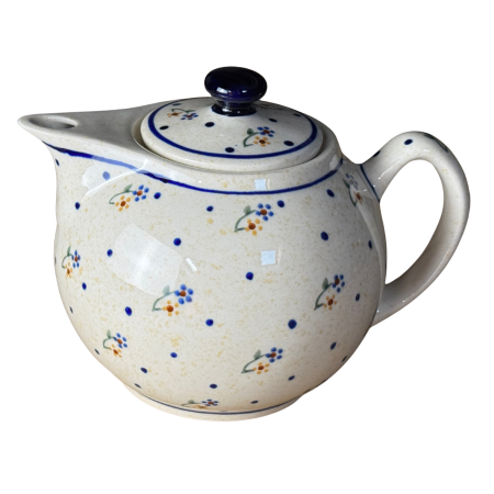 Ceainic Little Flowers, ceramica smaltuita, pictat manual, 1 L