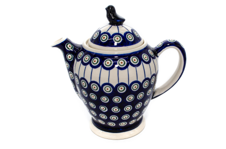Ceainic Peacock Eyes, ceramica smaltuita, pictat manual, 1,2 L [1]