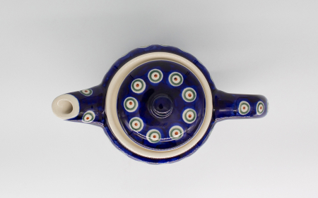 Ceainic Peacock Eyes, ceramica smaltuita, pictat manual, 1,25 L [3]