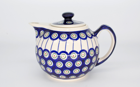 Ceainic Peacock Eyes, ceramica smaltuita, pictat manual, 1 L [0]