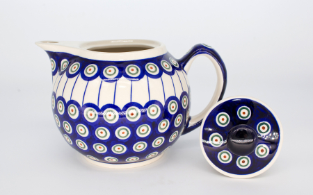 Ceainic Peacock Eyes, ceramica smaltuita, pictat manual, 1 L [2]