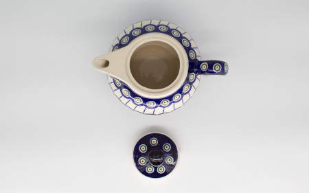 Ceainic Peacock Eyes, ceramica smaltuita, pictat manual, 1 L [4]