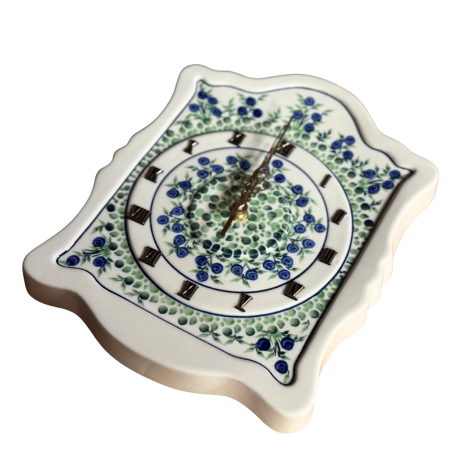 Ceas de perete Berries, ceramica smaltuita, pictat manual, 22,3 x 29,7 cm [2]