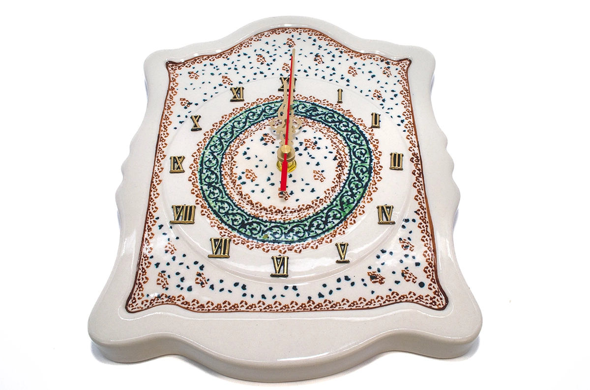 Ceas de perete Garden in the Wind, ceramica smaltuita, pictat manual, 22,3 x 29,7 cm [1]