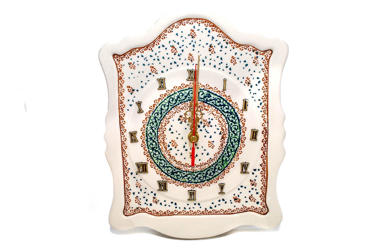 Ceas de perete Garden in the Wind, ceramica smaltuita, pictat manual, 22,3 x 29,7 cm [2]