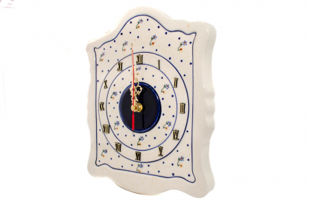 Ceas de perete Little Flowers, ceramica smaltuita, pictat manual, 22,3 x 29,7 cm [2]