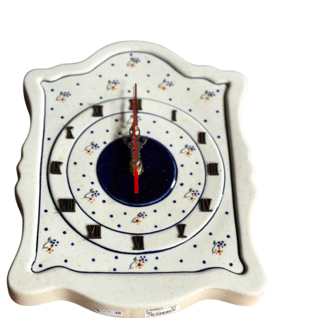 Ceas de perete Little Flowers, ceramica smaltuita, pictat manual, 22,3 x 29,7 cm [5]