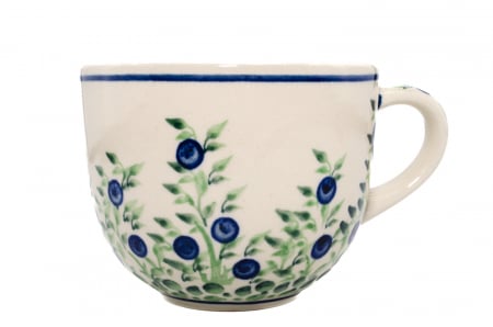 Cani ceramica - Ceasca pentru cafea Berries, ceramica smaltuita, pictata manual, 350 ml