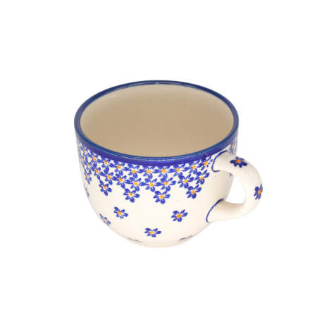 Ceasca pentru cafea Blue Field, ceramica smaltuita, pictata manual, 350 ml [3]