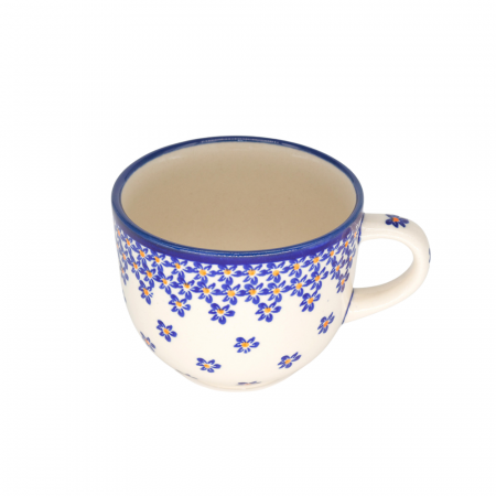 Ceasca pentru cafea Blue Field, ceramica smaltuita, pictata manual, 350 ml [2]