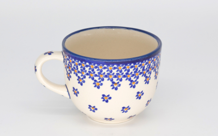 Ceasca pentru cafea Blue Field, ceramica smaltuita, pictata manual, 350 ml [5]