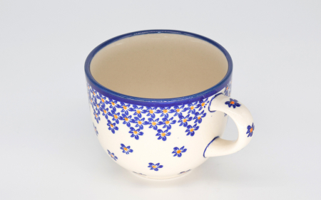 Ceasca pentru cafea Blue Field, ceramica smaltuita, pictata manual, 350 ml [7]