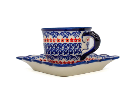 Ceasca pentru cafea cu farfurie Autumn Garden ceramica smaltuita, pictata manual, 150 ml [2]