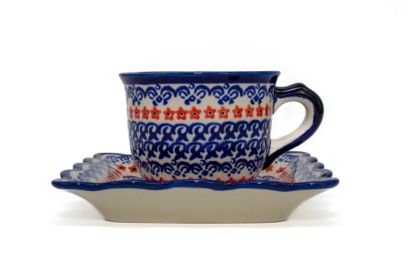 Ceasca pentru cafea cu farfurie Autumn Garden ceramica smaltuita, pictata manual, 150 ml [3]