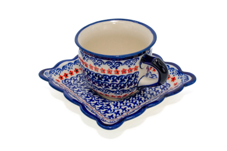 Ceasca pentru cafea cu farfurie Autumn Garden ceramica smaltuita, pictata manual, 150 ml [1]