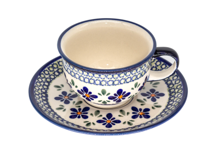 Ceasca pentru cafea cu farfurie Joy, ceramica smaltuita, pictata manual, 220 ml [2]