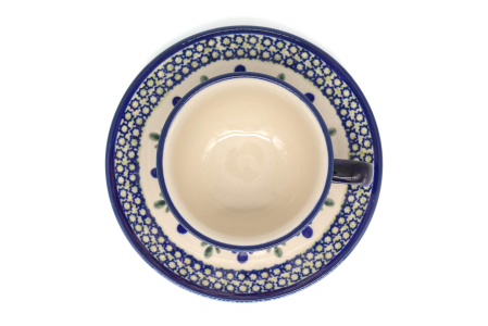 Ceasca pentru cafea cu farfurie Joy, ceramica smaltuita, pictata manual, 220 ml [1]