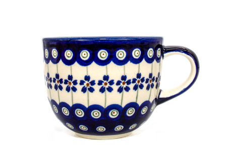 Colectia Floral Peacock - Ceasca pentru cafea Floral Peacock, ceramica smaltuita, pictata manual, 350 ml