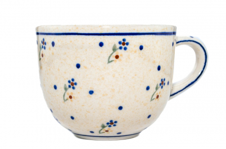Cani ceramica - Ceasca pentru cafea Little Flowers, ceramica smaltuita, pictata manual, 350 ml