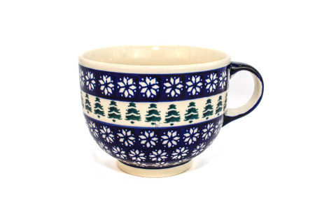 Ceasca XXL pentru cafea, ceai, cereale cu lapte Christmas Tree, ceramica smaltuita, pictata manual, 500 ml [2]