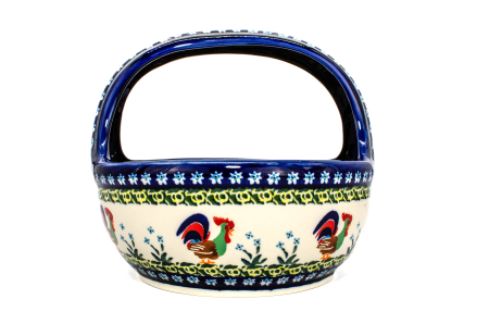 Cosulet decorativ Vintage Rooster, ceramica smaltuita, pictat manual [2]