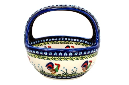 Cosulet decorativ Vintage Rooster, ceramica smaltuita, pictat manual [0]