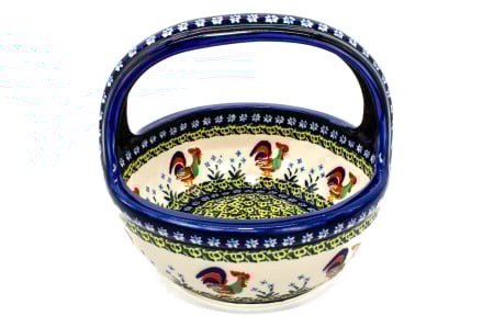 Cosulet decorativ Vintage Rooster, ceramica smaltuita, pictat manual [3]