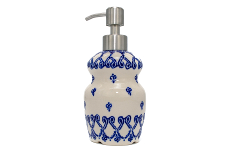 Ceramica Baie - Dozator sapun lichid Blue Harmony, ceramica smaltuita, pictata manual, 17,0 cm