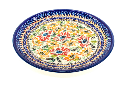 Farfurie ceramica smaltuita, Flower Jungle, rotunda, intinsa , pictata manual, 19,5 cm [3]