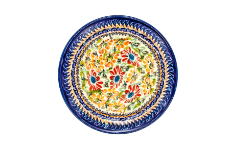 Farfurie ceramica smaltuita, Flower Jungle, rotunda, intinsa , pictata manual, 19,5 cm [0]