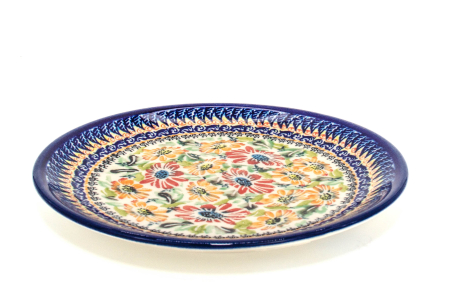 Farfurie ceramica smaltuita, Flower Jungle, rotunda, intinsa , pictata manual, 19,5 cm [2]