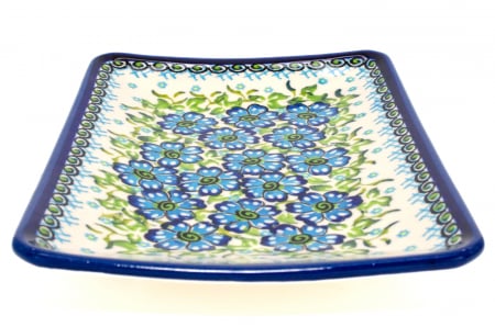 Farfurie desert, Blue Euphoria, ceramica smaltuita, dreptunghiulara, intinsa , pictata manual, 22,0 x 15,0 cm [5]