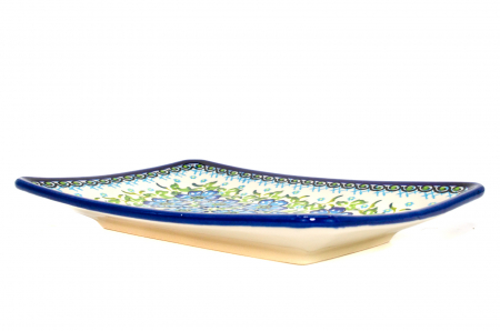 Farfurie desert, Blue Euphoria, ceramica smaltuita, dreptunghiulara, intinsa , pictata manual, 22,0 x 15,0 cm [6]