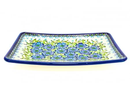 Farfurie desert, Blue Euphoria, ceramica smaltuita, dreptunghiulara, intinsa , pictata manual, 22,0 x 15,0 cm [4]