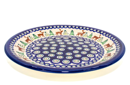 Farfurie intinsa, rotunda, Reindeer, ceramica smaltuita, pictata manual, 24,0 cm [5]
