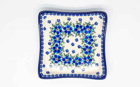 Farfurie patrata Blue Dream, ceramica smaltuita, pictata manual 19,0 x 19,0 cm [2]