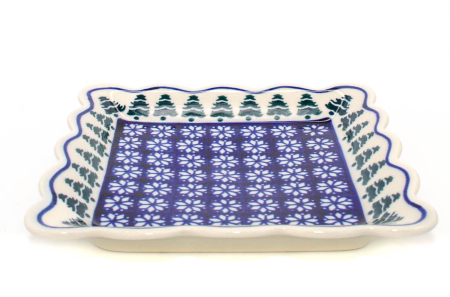 Farfurie patrata Christmas Tree, ceramica smaltuita, pictata manual, 16,4 x 16,4 cm [4]