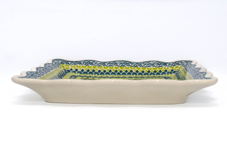 Farfurie patrata Leaf Bed, ceramica smaltuita, pictata manual, 16,4 x 16,4 cm [2]