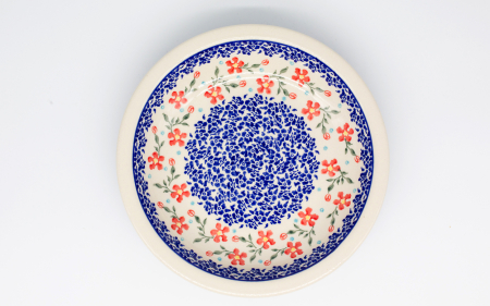 Farfurie rotunda adanca Floral Heaven, ceramica smaltuita, pictata manual, 22,2 cm [0]