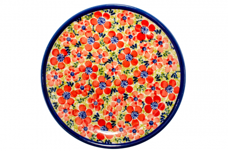 Farfurie rotunda intinsa Fire Poppies, ceramica smaltuita, pictata manual, 19,5 cm [0]