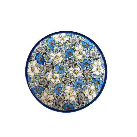 Colectii Artistice - Farfurie desert, rotunda intinsa, Floral Beauty, ceramica smaltuita, pictata manual, 16.0 cm