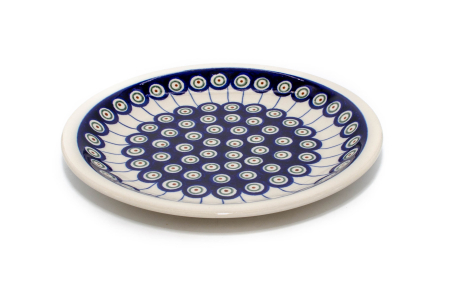 Farfurie rotunda intinsa Peacock Eyes, ceramica smaltuita, pictata manual, 24,0 cm [1]