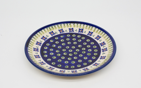 Farfurie rotunda intinsa Peacock Leaves, ceramica smaltuita, pictata manual, 19,5 cm [1]