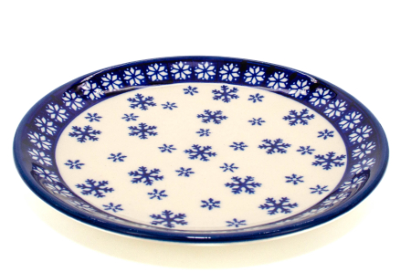 Farfurie rotunda intinsa Snowflakes, ceramica smaltuita, pictata manual, 19,5 cm [1]